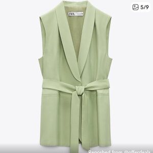 Elegant Zara pastel green vest ( part of a set- items sold separately )